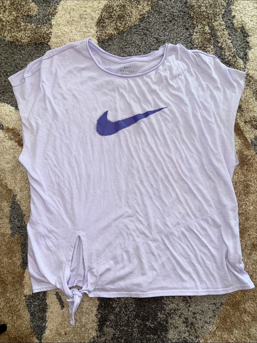 Nike Lavender Dri-FIT Tank with Purple Swoosh and Side Tie